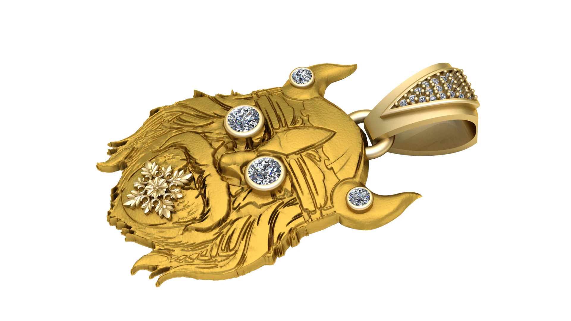 Viking warrior pendant 3D Print Model .c4d .max .obj .3ds .fbx .stl .blend