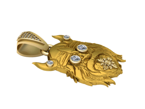Viking warrior pendant 3D Druckmodell