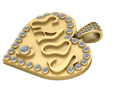 Mom gold pendant 3D Print Model
