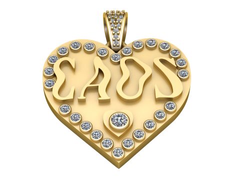 Mom gold pendant 3D printmodel