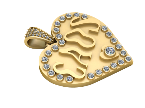 Mom gold pendant 3D printmodel