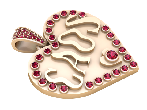 Mom gold pendant 3D printmodel