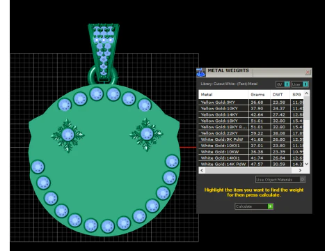 Gold crest pendant 3D Print Model
