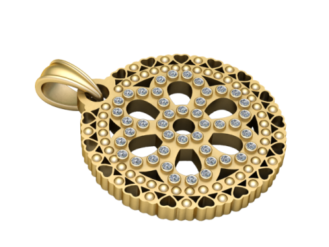 Mandala gold pendant 3D 打印模型