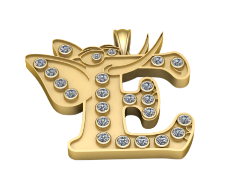 Cat gold pendant 3Dプリントモデル