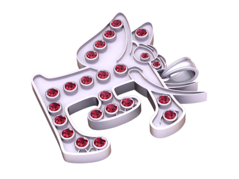 Cat gold pendant 3Dプリントモデル