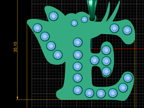 Cat gold pendant 3Dプリントモデル