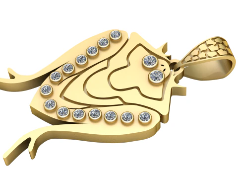 Pingente de rosto de leão Modelo de Impressão 3D