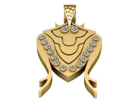 Lion face pendant 3Dプリントモデル