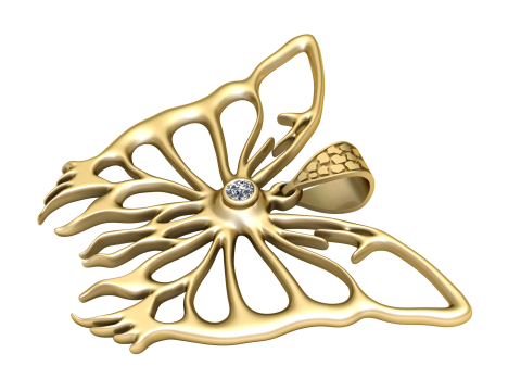 Butterfly gold pendant Modelo de impresión 3D