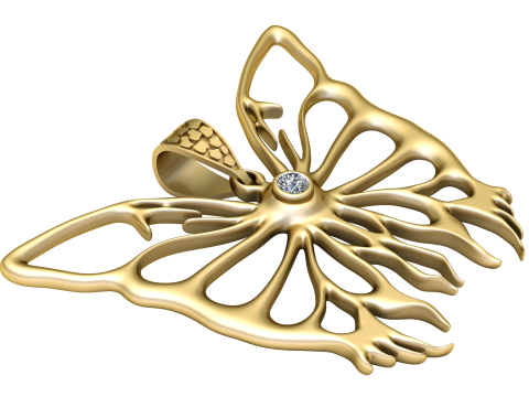 Butterfly gold pendant 3Dプリントモデル