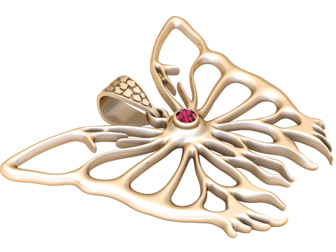 Butterfly gold pendant 3Dプリントモデル