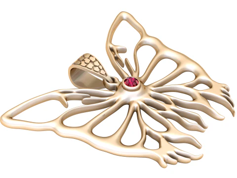 Butterfly gold pendant 3D Print Model
