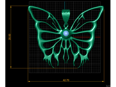 Butterfly gold pendant 3D Print Model