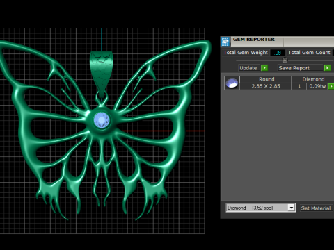 Butterfly gold pendant 3Dプリントモデル