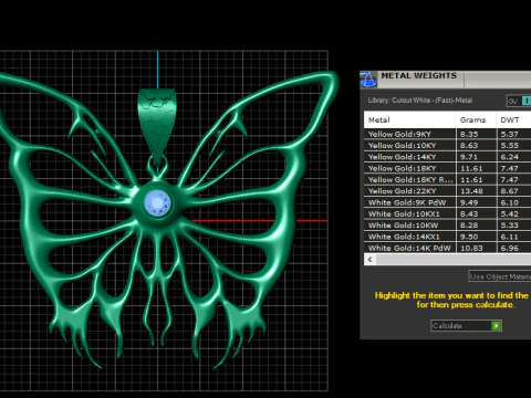 Butterfly gold pendant 3D Print Model