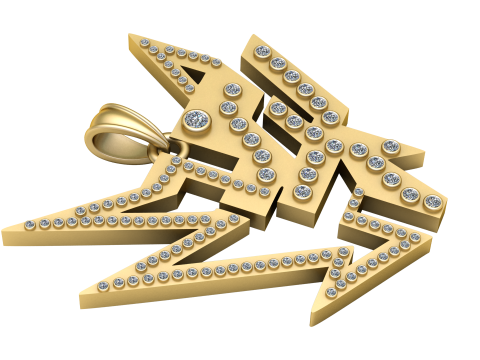 Trident gold pendant 3Dプリントモデル