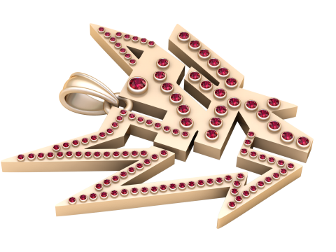 Trident gold pendant 3Dプリントモデル