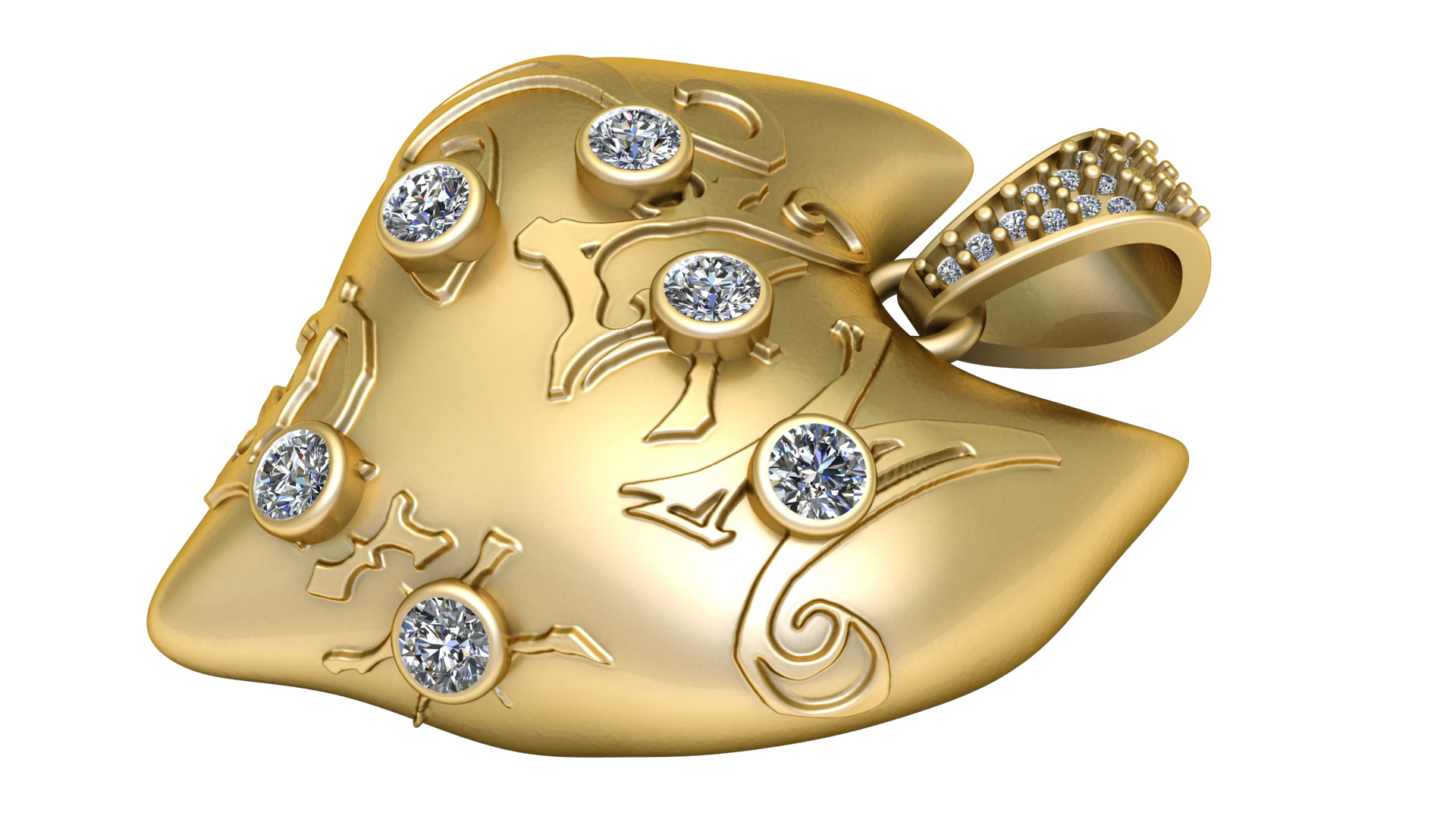 Mystic gold pendant 3D Print Model .c4d .max .obj .3ds .fbx .stl .blend