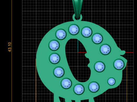 Elephant gold pendant 3D Print Model