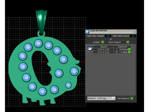Elephant gold pendant 3D Print Model