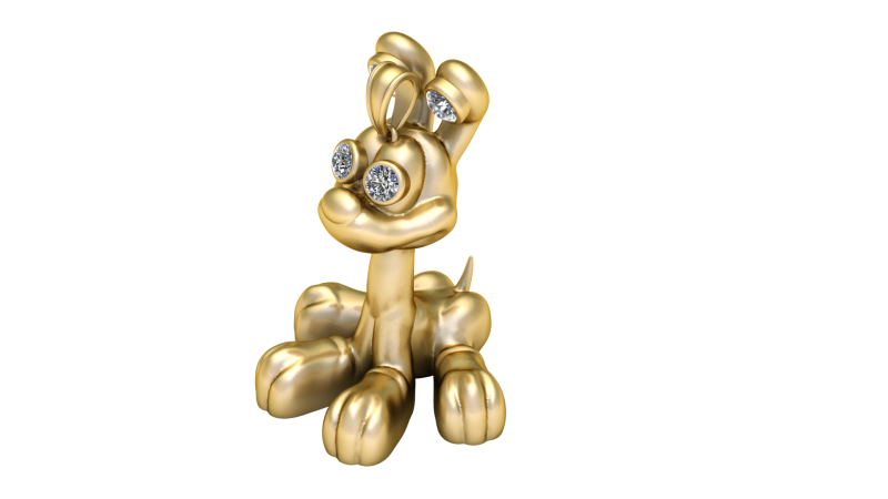 Puppy gold pendant Modello di stampa 3D .c4d .max .obj .3ds .fbx .stl .blend