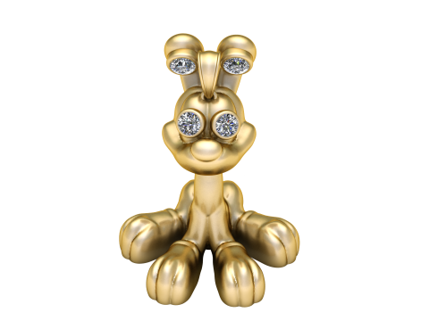 Puppy gold pendant Modello di stampa 3D