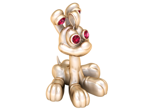 Puppy gold pendant Modello di stampa 3D