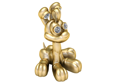 Puppy gold pendant Modello di stampa 3D