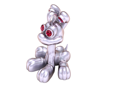 Puppy gold pendant Modello di stampa 3D