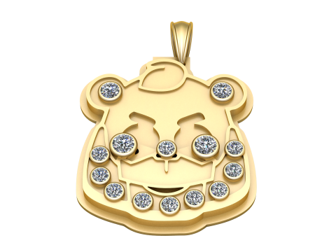 Bear face pendant Modèles 3D en vedette