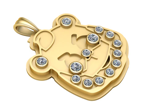 Bear face pendant 3D Print Model