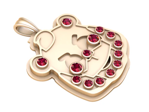 Bear face pendant 3D Print Model