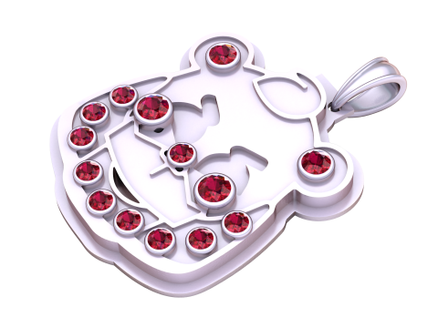 Bear face pendant Modèles 3D en vedette
