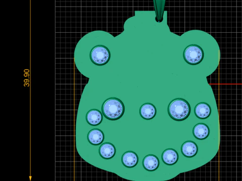 Bear face pendant 3D Print Model