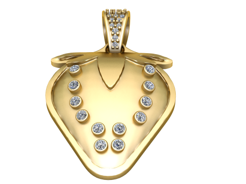 Strawberry gold pendant Modelo de Impressão 3D