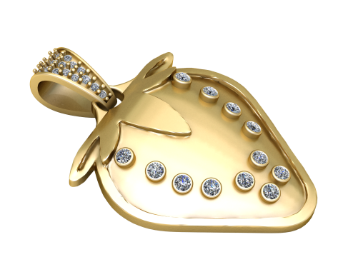 Strawberry gold pendant Modelo de Impressão 3D