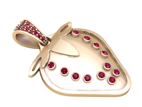 Strawberry gold pendant Modelo de Impressão 3D