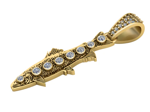 Fish gold pendant 3D Print Model