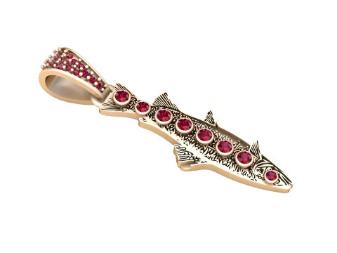 Złota zawieszka w kształcie rybki Model do druku 3D