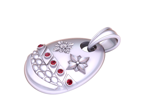 Floral gold pendant 3D Print Model