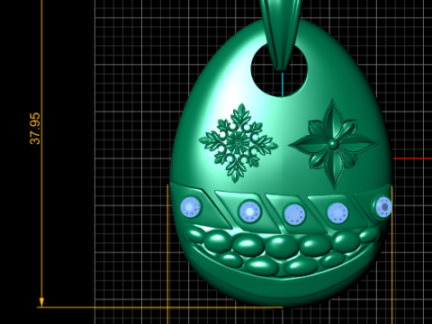 Floral gold pendant 3D Print Model