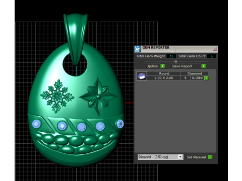 Floral gold pendant 3D Print Model