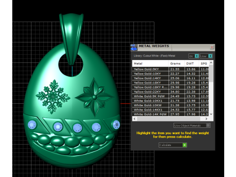Floral gold pendant 3D Print Model