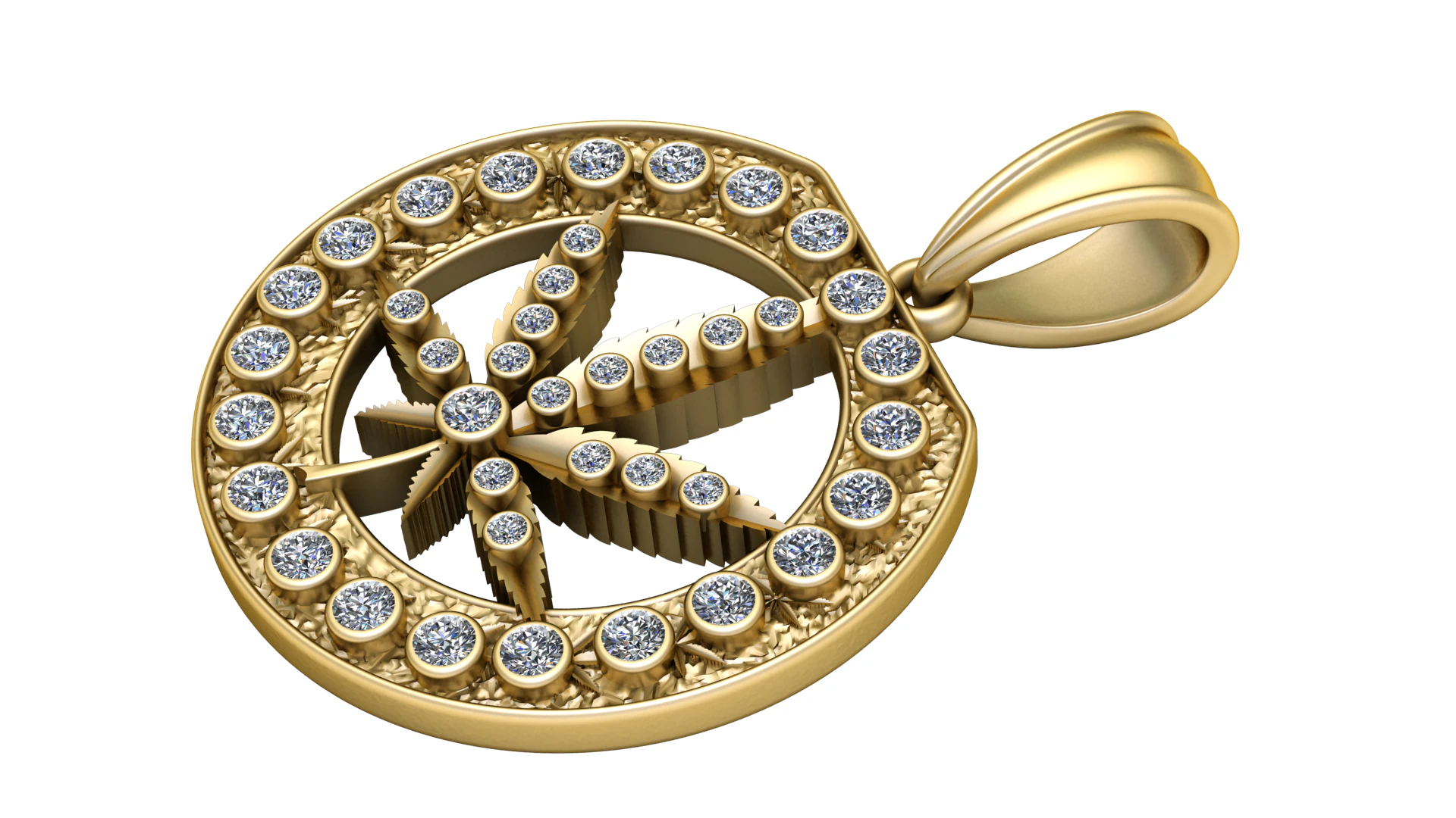 Radial leaf pendant 3D Print Model .c4d .max .obj .3ds .fbx .stl .blend 