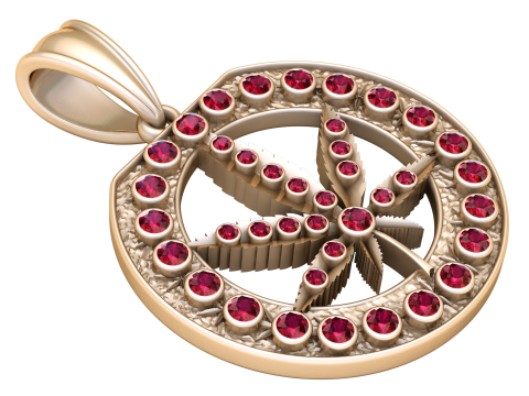 Radial leaf pendant 3D 打印模型