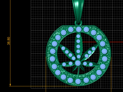 Radial leaf pendant 3D Print Model