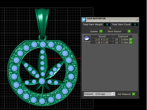 Radial leaf pendant 3D Print Model