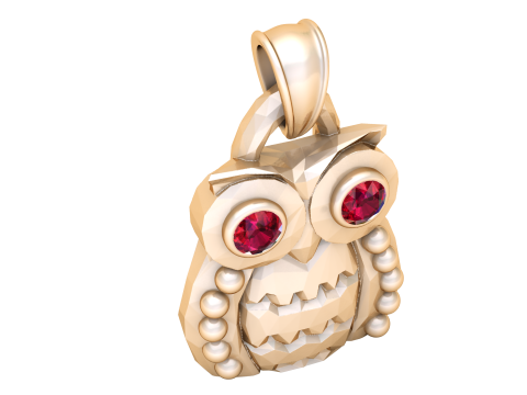 Owl gold pendant 3D प्रिंट मॉडल