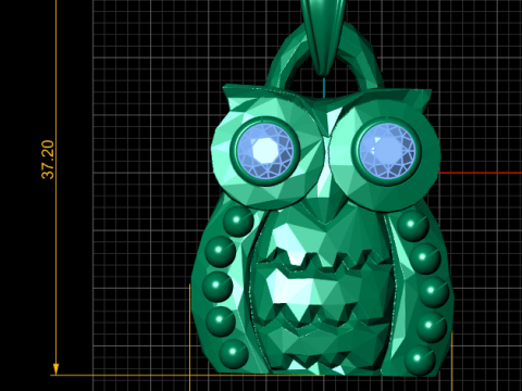 Owl gold pendant 3D प्रिंट मॉडल